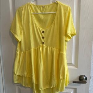 Amazon Yellow Women's Blouse with Button Detail